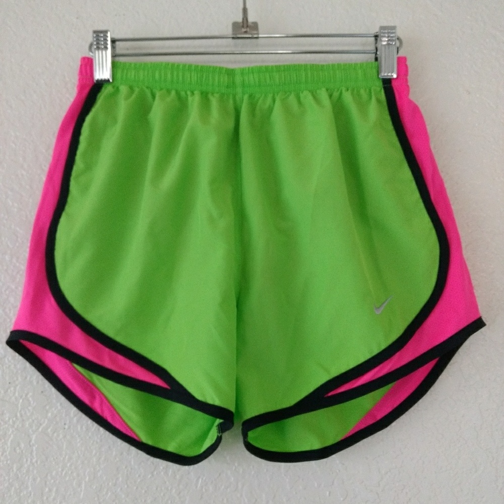Nike Dri-Fit Running Shorts XS Neon Green/Pink